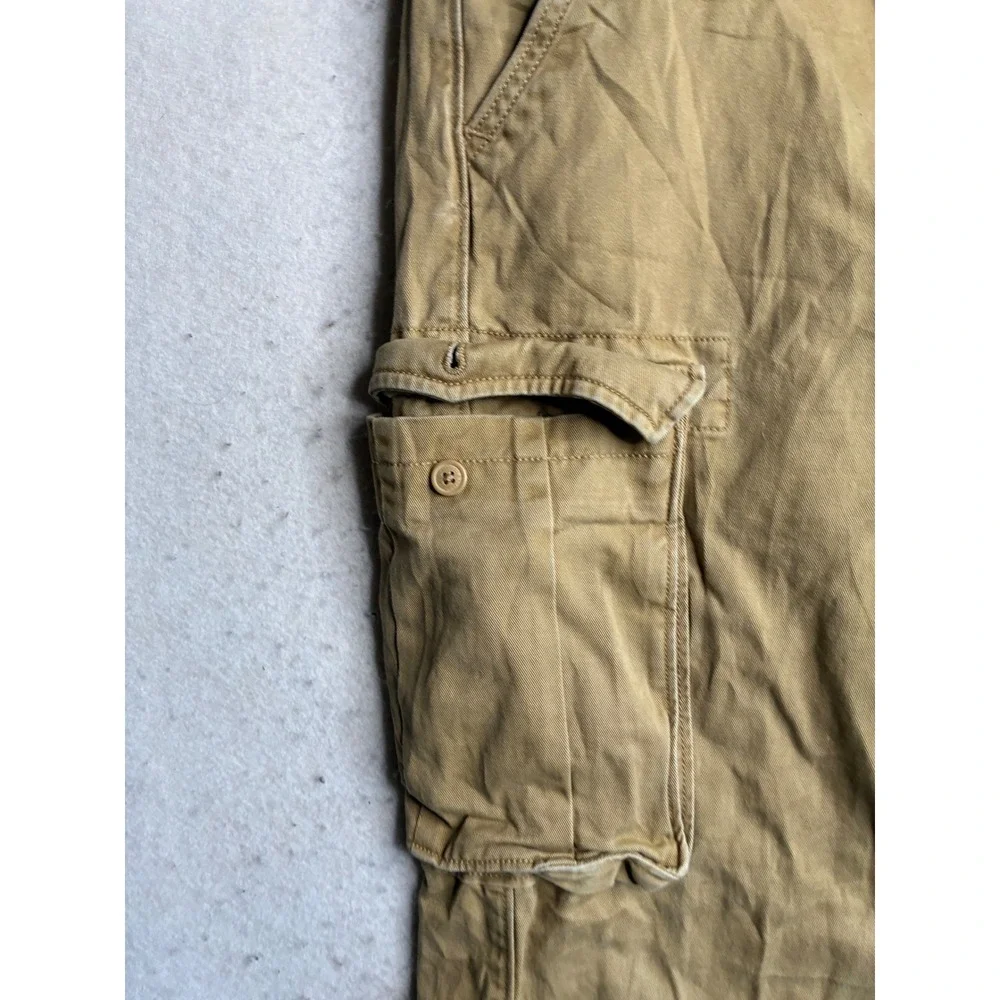 Levis Mens Cargo Pants Tan Khaki Cotton Twill Straight Leg 34x32 12462-0079